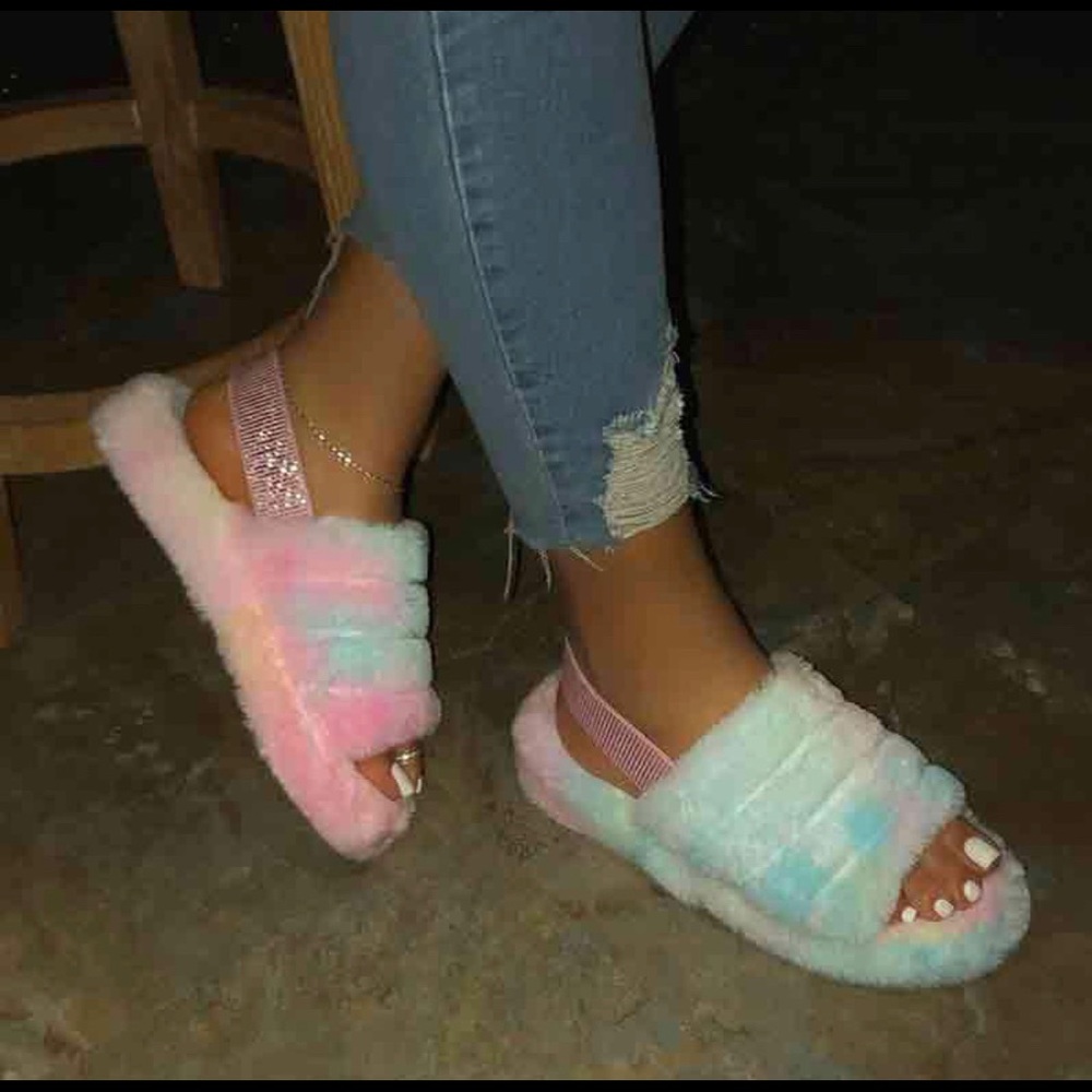 Cotton Candy Fur Slides